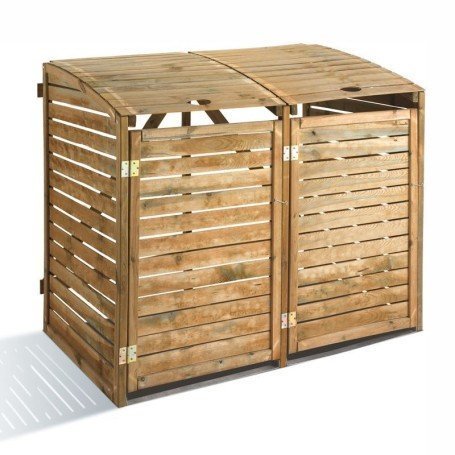 Protector de madera para contenedores de basura